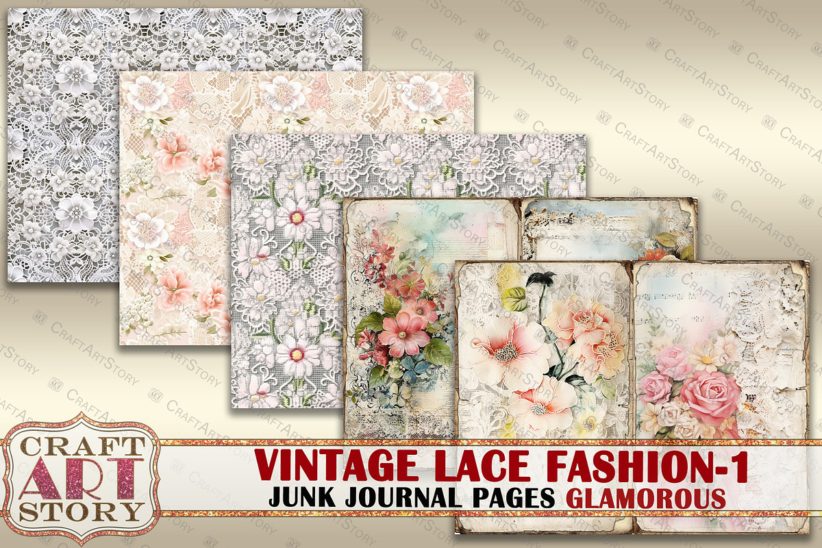 Lace fashion Junk Journal Kit part 1, a Person Illustration by CraftArtStory (Photo 4 of 6)