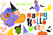 Cartoon Set Halloween Elements, a Seasonal Illustration by Maria Starus (Thumbnail 2 of 3)