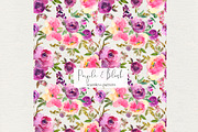 Purple Blush Watercolor Flowers PNG, an Illustration by whiteheartdesign (Thumbnail 6 of 8)