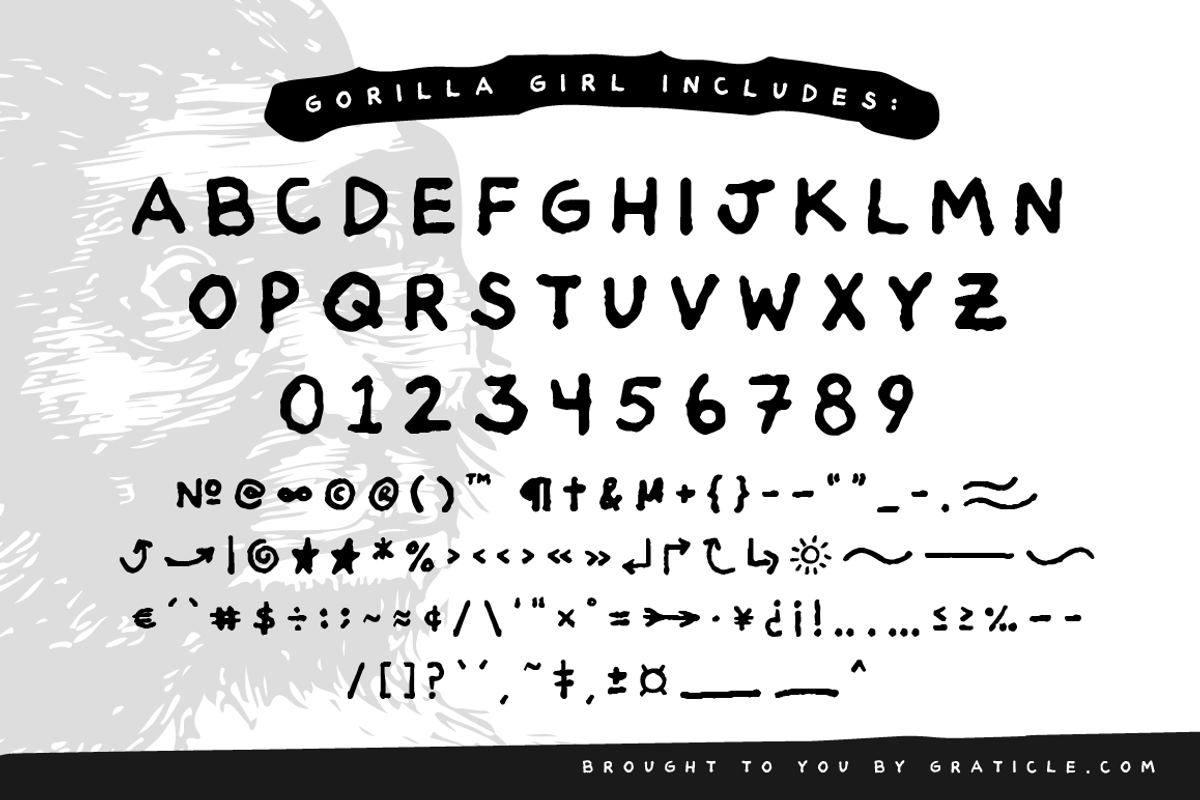 Gorilla Girl - Hand Drawn Font preview 3