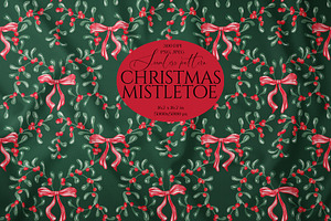 Christmas Mistletoe Ornamental Print
