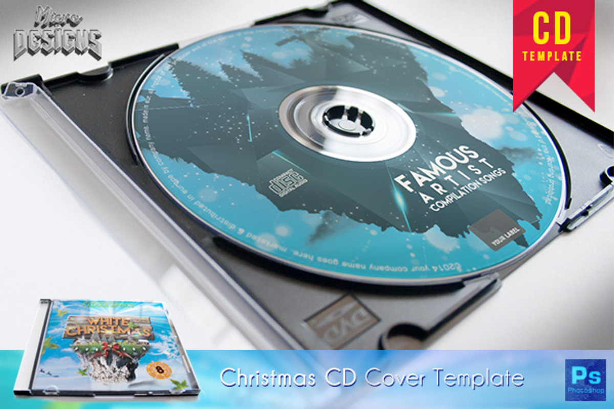 CD Cover Template-Christmas Edition, a Stationery Template by Micro Designs (Photo 1 of 4)