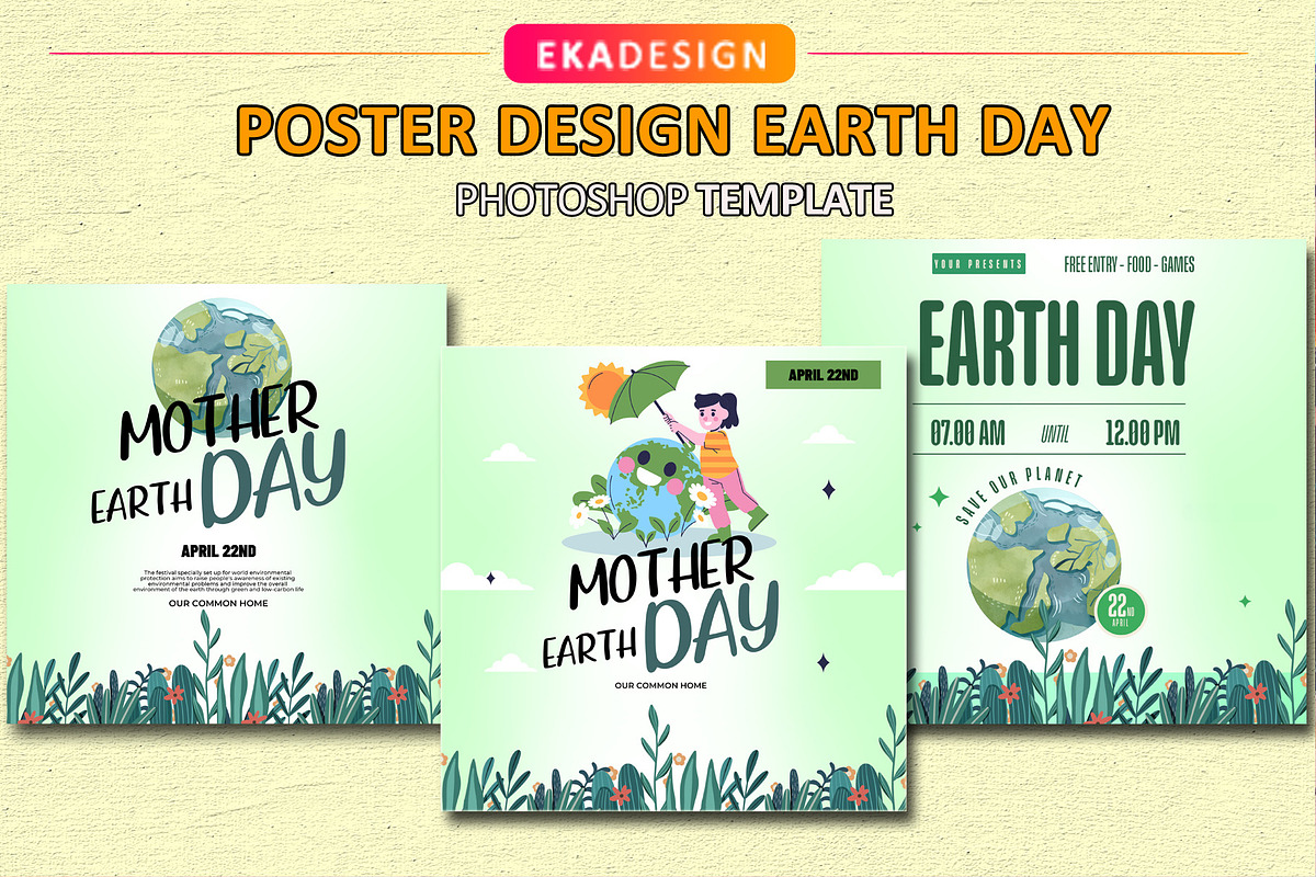 Poster Mother Earth Day, a Social Media Template by Eka Design (Photo 1 of 4)