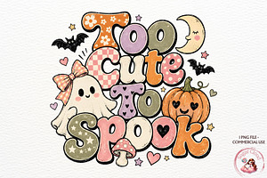Halloween Kawaii Ghost Retro Tshirt, a Seasonal Illustration by SugarCloudStudioArt