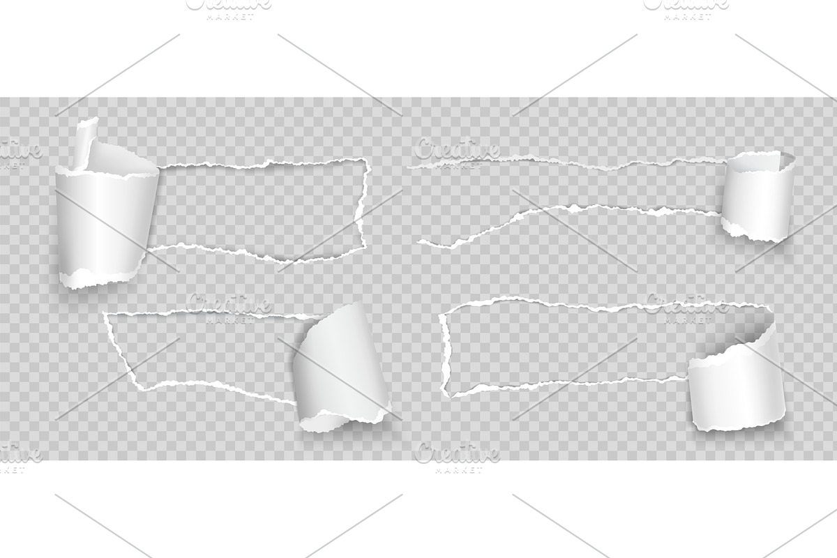 Torn paper with rolled edge, a Texture Illustration by Frogella