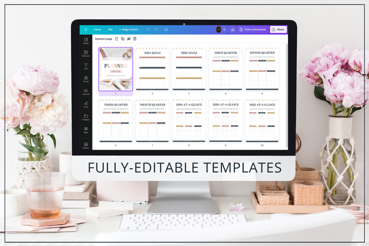 Planner Templates | Canva Vintage, a Stationery Template by Lady Boss Studio (Photo 7 of 8)