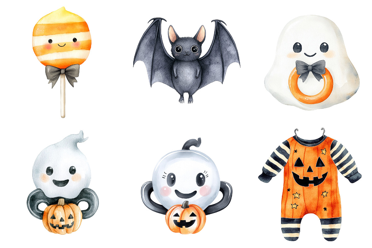 Halloween Baby Clipart Bundle, a Seasonal Illustration by CitraGraphics (Photo 8 of 8)