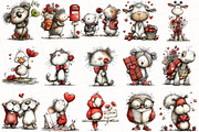 Whimsical Valentine Animals Clipart, an Illustration by OK Design (Thumbnail 3 of 6)