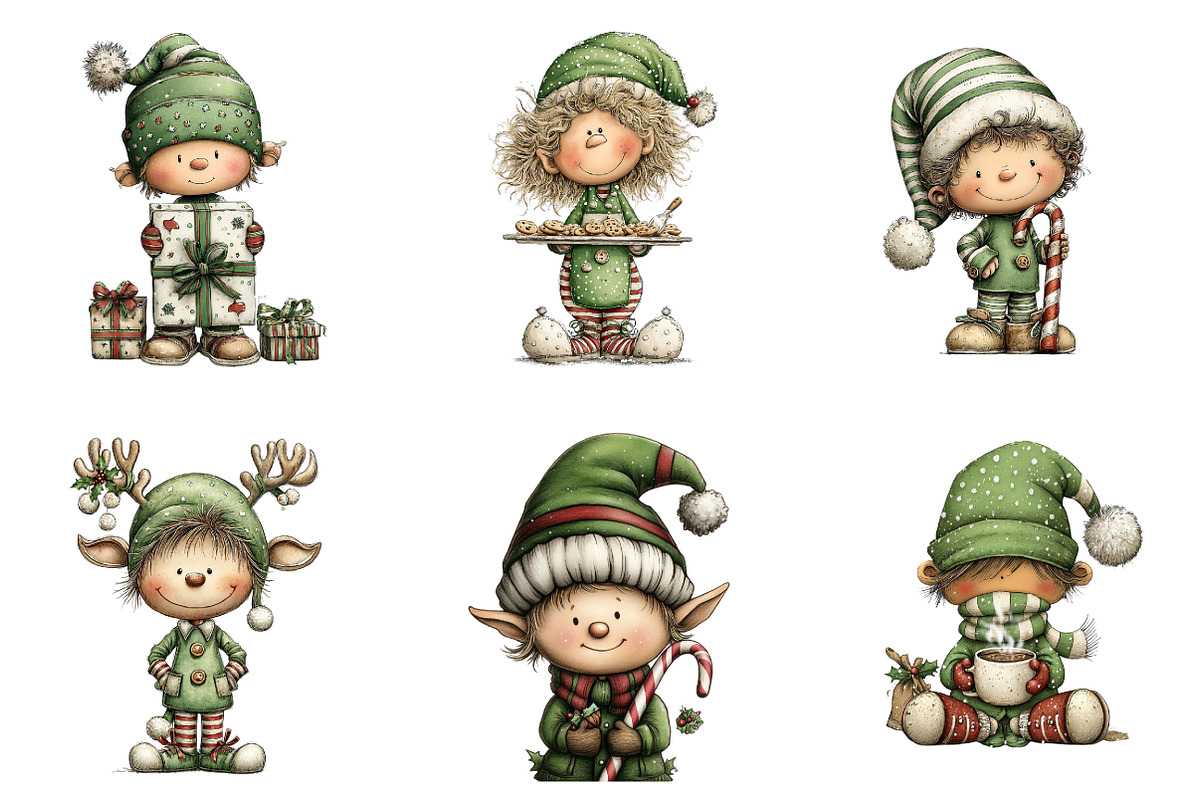 Quirky Christmas Elf Clipart, a Graphic by CitraGraphics (Photo 3 of 4)
