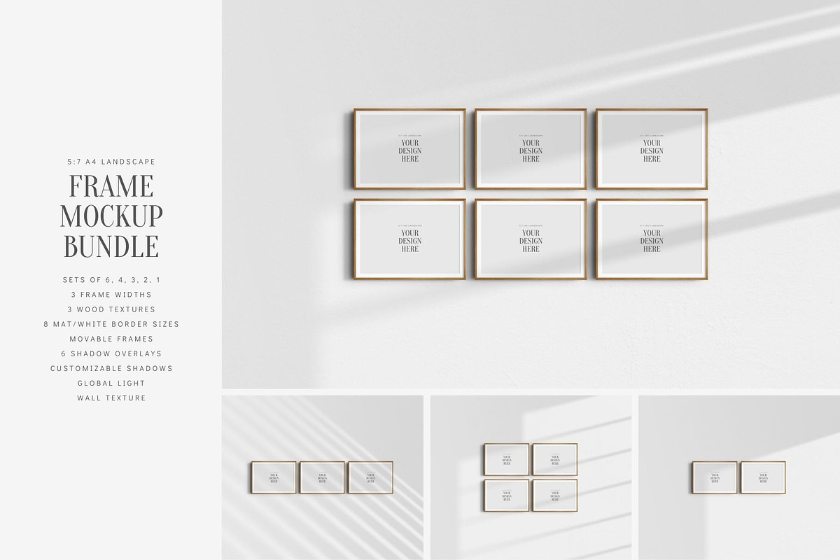 7:5 Frame Mockup BUNDLE A4 5:7 L, a Product Mockup by DESIGN BY nube (Photo 1 of 15)