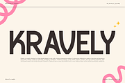 Kravely - Playful Decorative Font, a Sans Serif Font by Font Liner (Thumbnail 1 of 10)
