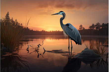 Mesmerizing Heron lake sunset, a Nature Photo by Ylivdesign