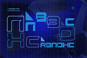 Orioonic a Futuristic Font, a Sans Serif Font by Rasiorise Studio (Thumbnail 9 of 9)