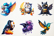 Halloween Birds Clipart, an Illustration by RobertsArt (Thumbnail 7 of 7)