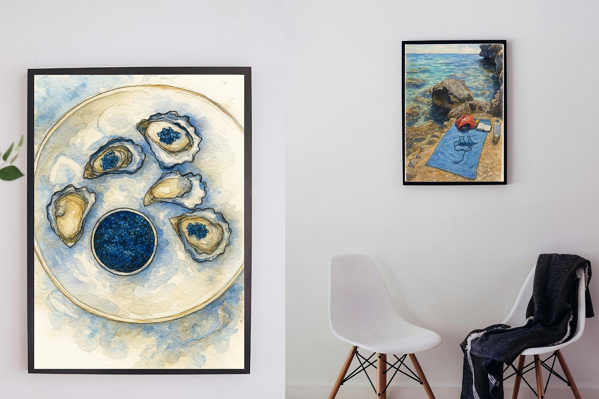Coastal Core Watercolour Art Prints, a Decorative Illustration by Saint aury Studio (Photo 3 of 6)