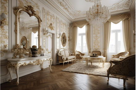 Baroque interior. Generate Ai, an Architecture Photo by Ylivdesign