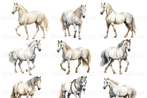 Watercolor Horse Clipart, Cute Horse