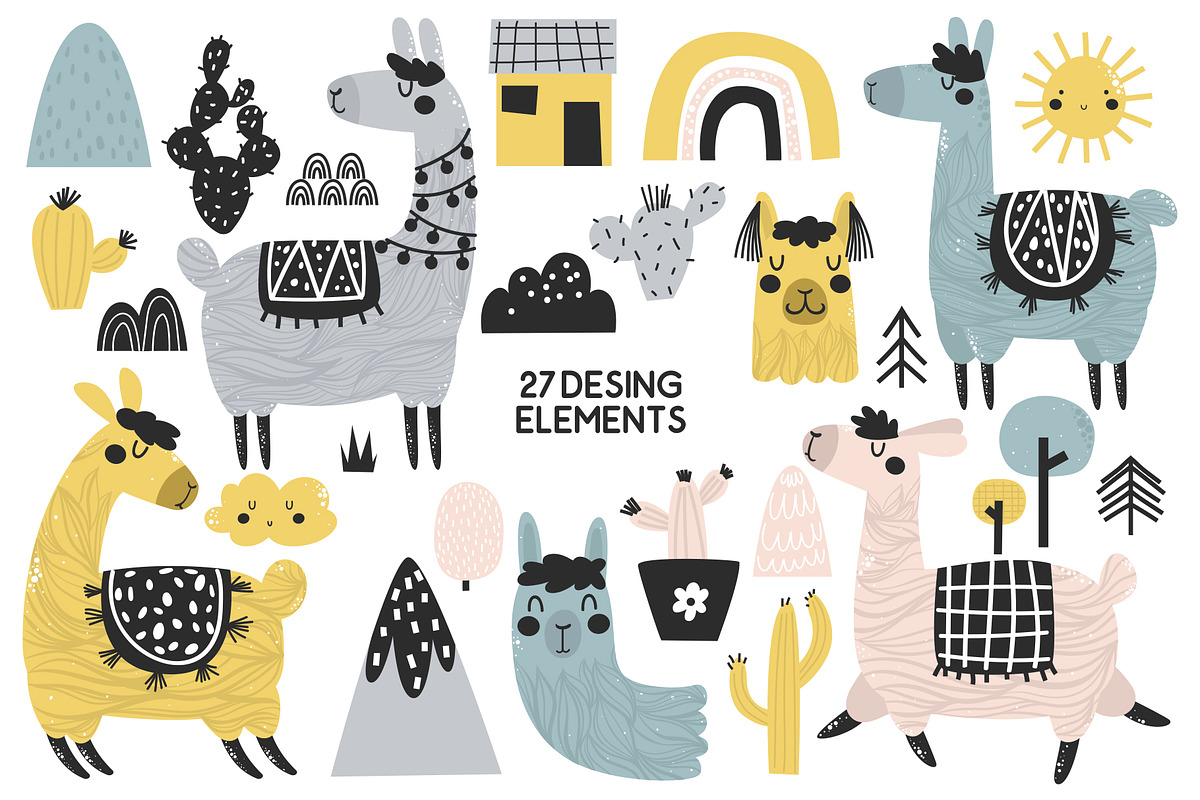 Hello Llama - Patterns, Vector, an Animal Illustration by Sumacj (Photo 2 of 8)