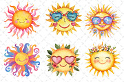 Groovy Cute Summer Sun Clipart, an Illustration by Dream Creation (Thumbnail 2 of 6)