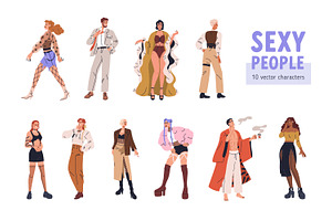 Sexy people in sassy fashion outfits, a Person Illustration by Good Studio