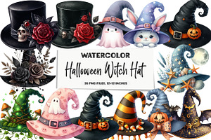Halloween Witch Hat Sublimation Clip, an Icon by DreamArtGraphic