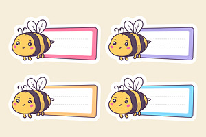 Bee School Sticker Labels