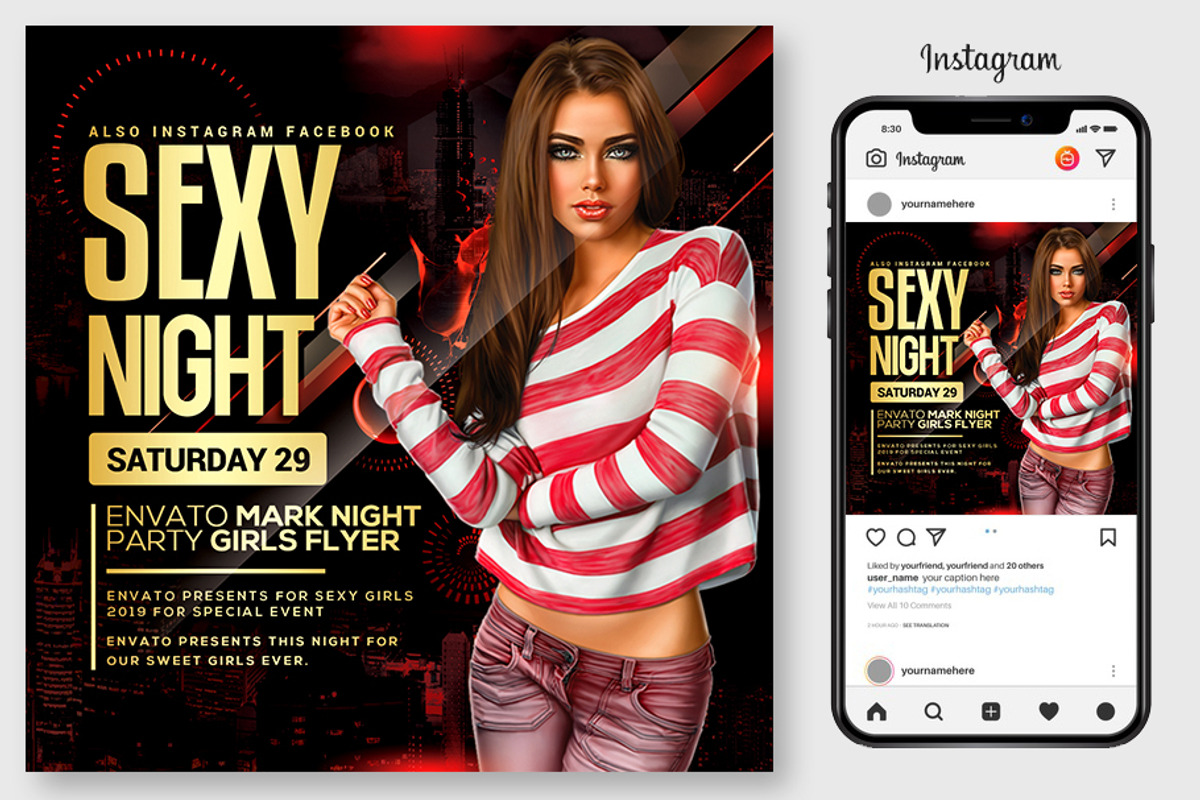 100 Night Club Party Flyers Bundle, a Flyer Template by graphicforest (Photo 18 of 72)