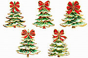 Coquette Bow Christmas Tree Clipart, an Illustration by Libby Wishes (Thumbnail 3 of 7)