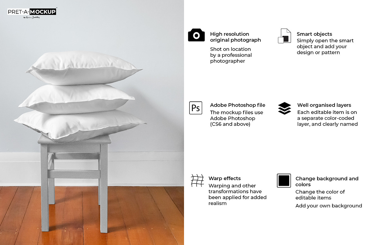Cushions and Wall Mockup, a Household Mockup by Pret-a-Mockup (Photo 2 of 9)