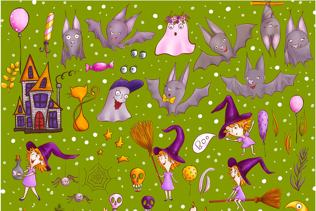 Halloween collection., a Decorative Illustration by Funny-sunny (Photo 3 of 9)