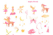 Little Ballerina Watercolor Clipart, an Animal Illustration by natalisart (Thumbnail 3 of 13)