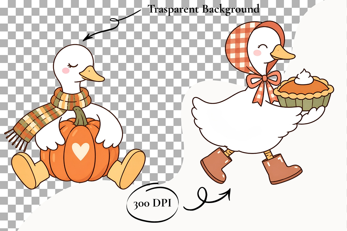 Thanksgiving Clipart Silly Goose PNG, a Seasonal Illustration by SugarCloudStudioArt (Photo 2 of 6)