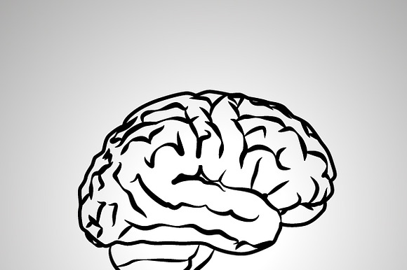 Human Brain Black Vector Icon