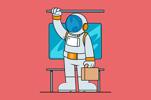 Astronaut Commuter Illustration, a Work Illustration by pedrors