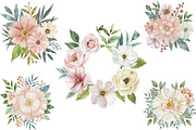 Watercolor Boho Floral Clipart, an Illustration by CreationArt (Thumbnail 7 of 7)