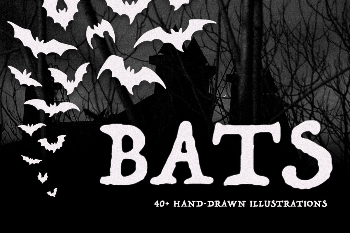 Bats. 40+ Hand-drawn Elements, an Animal Illustration by Vicccky (Photo 1 of 5)