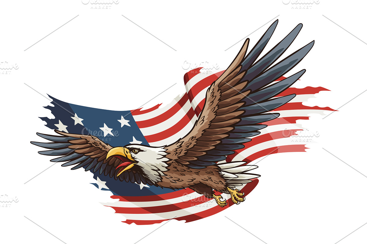 American flag and eagle, an Animal Illustration by Things for designers
