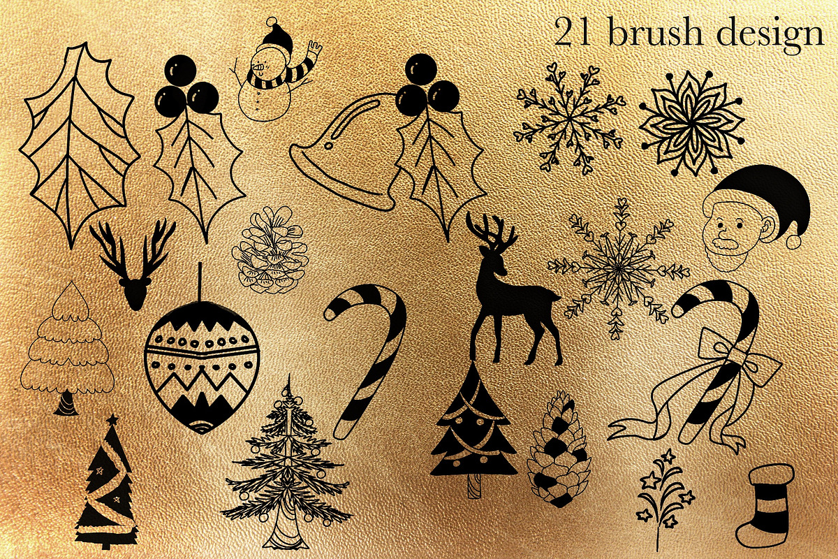 Christmas procreate stamp brush set, a Brush Add-On by Meisanmui (Photo 6 of 6)