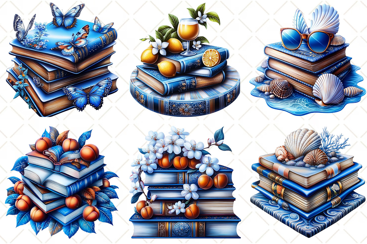 Watercolor Summer Books Stack, an Illustration by Black Bird Studio (Photo 4 of 5)