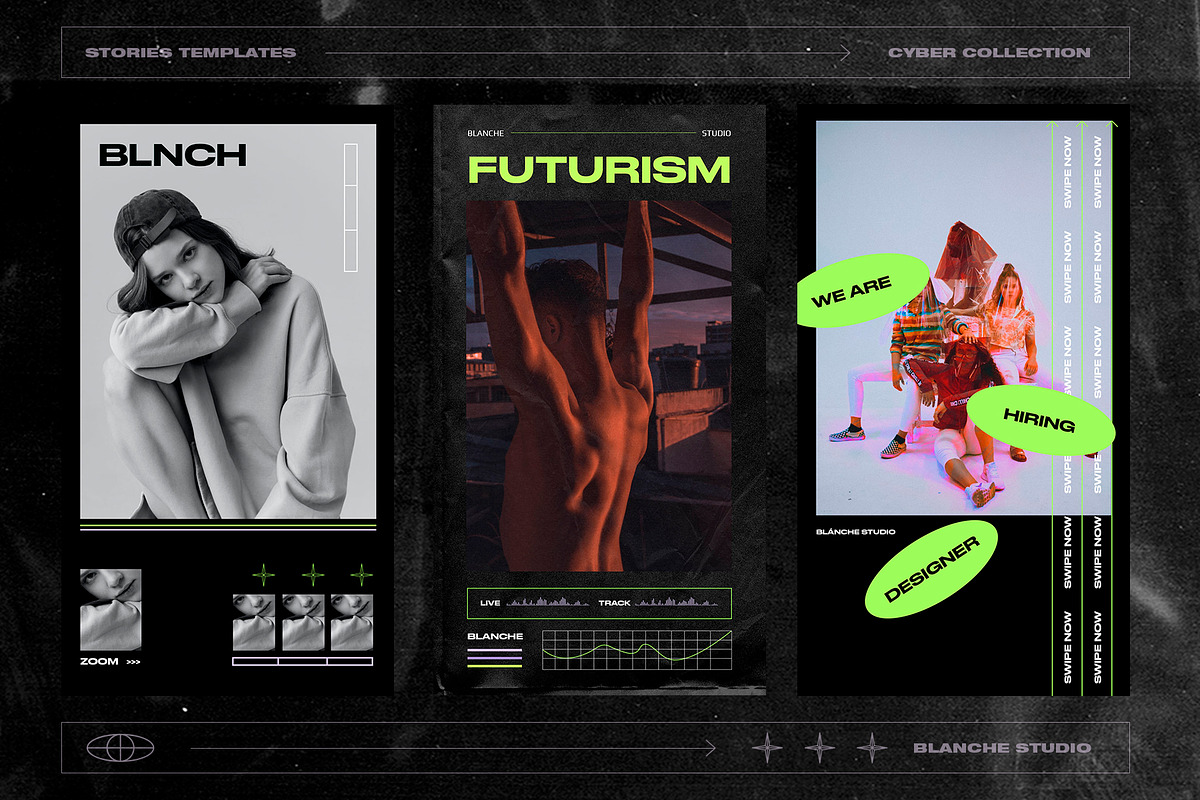 CYBERPUNK Instagram Templates, a Social Media Template by BlancheStudio (Photo 4 of 14)