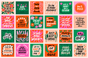 Motivational Quotes, Lettering Pack