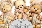 Whimsical Fall Autumn Teddy Bear, a Seasonal Illustration by CitraGraphics (Thumbnail 1 of 6)