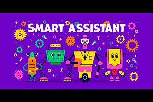 Smart assistant technology banner, a Technology Illustration by Buch&Bee