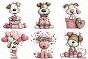 Whimsical Dog Valentines Day Clipart, an Illustration by Black Bird Studio (Thumbnail 6 of 6)
