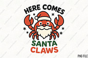 Here Comes Santa Claws PNG, an Illustration by CraftArtStudio (Thumbnail 1 of 4)