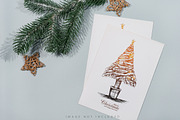 Christmas Card Mockup set 2, a Packaging Mockup by YuMyart (Thumbnail 4 of 5)