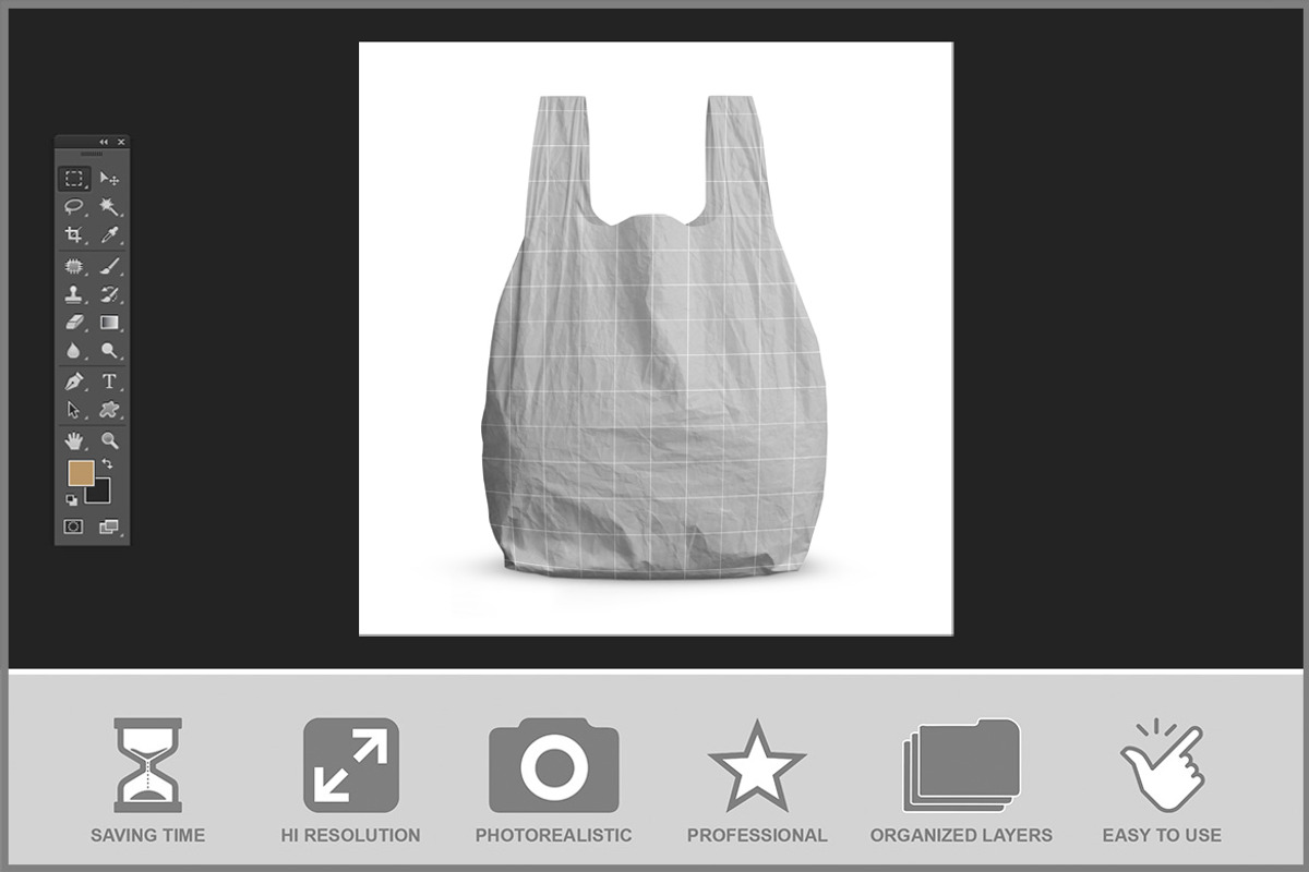 Plastic Bag Mockup, an Advertising Mockup by Bruno's Shop (Photo 2 of 3)