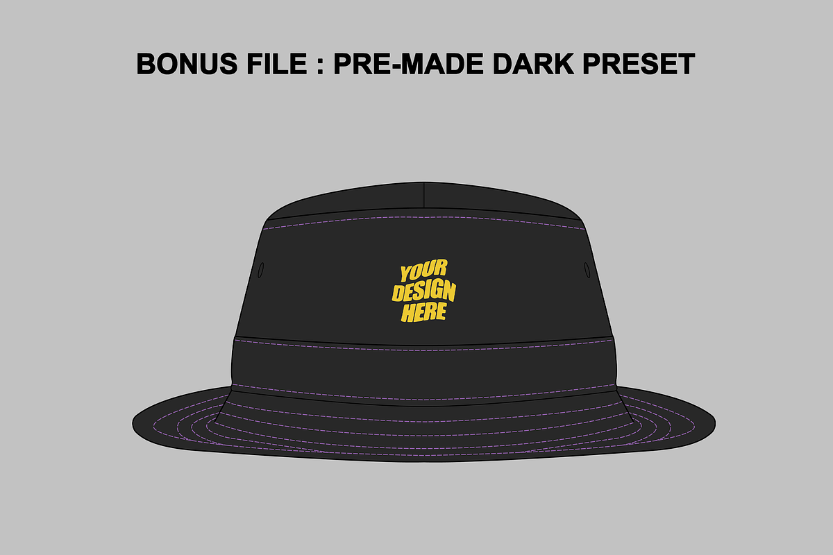 Bucket Hat Vector Mockup Template, a Hat Mockup by Infinity Mockups (Photo 7 of 7)