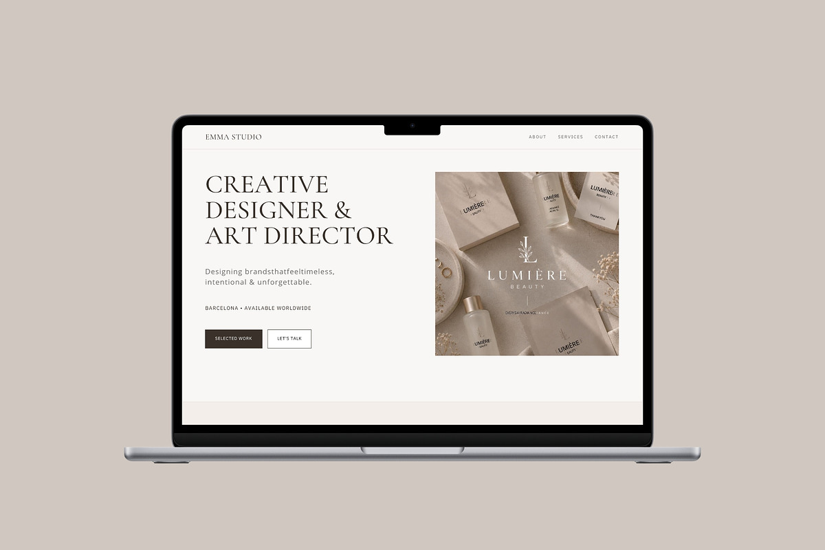 Emma Studio One-Page Carrd Template, a Landing Page Template by PixaSquare (Photo 4 of 4)