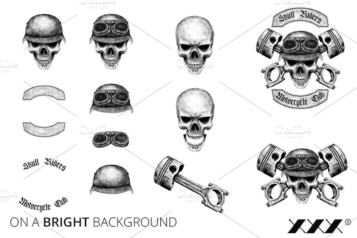 Motorcycle Club Skull Collections, an Illustration by XXX (Photo 2 of 2)